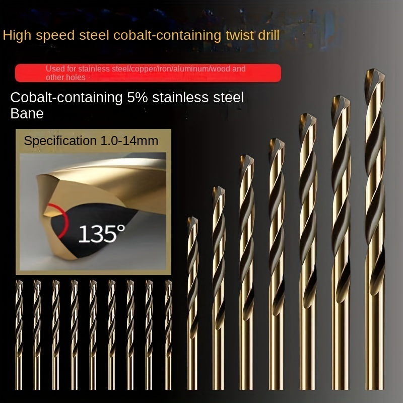 Cobalt HSS Twist Drill Bit Hardened Metal Iron Stainless Steel Bits 0.5mm -  14mm