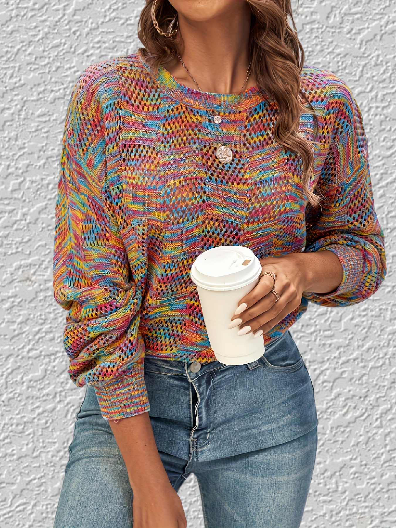 Colorful Popsicle Pattern Long Sleeve Round Neck Sweatshirt - Temu