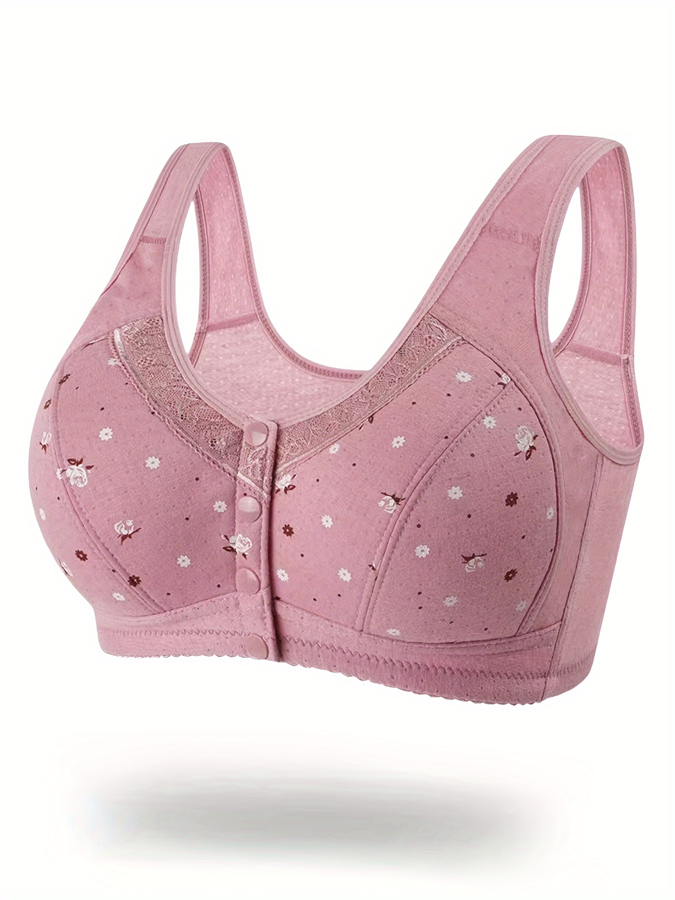 Flower Lace Decor Wirefree Sports Bra Comfortable Breathable - Temu Canada
