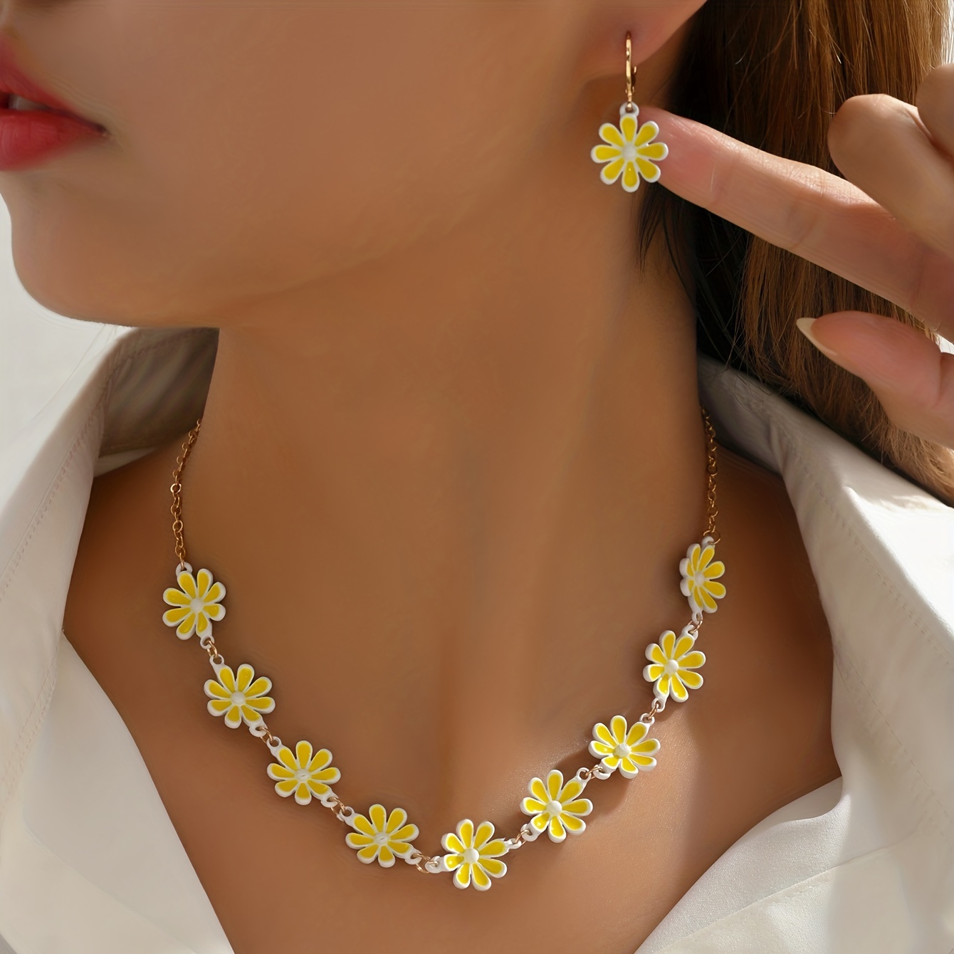 Earrings Plus Necklace Coquette Style Jewelry Set Multi - Temu