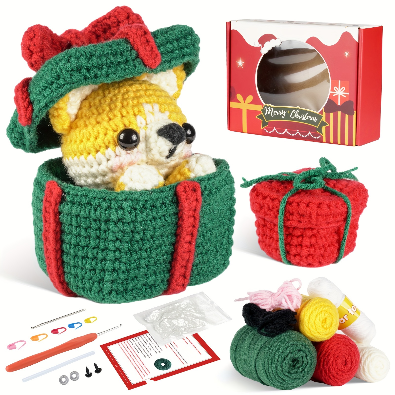  Crochet Kit for Beginners,Crochet Kits for Adults,Crochet  Materials Pack, Includes Yarns, Hook, Accessories,Crocheting Knitting Kit  with Step-by-Step Video Tutorials .(Little Daisy)