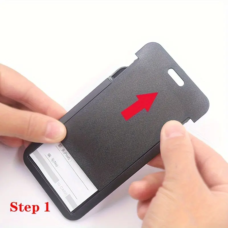 Sliding Badge Holder Hard Black Vertical Plastic Card Case - Temu Canada
