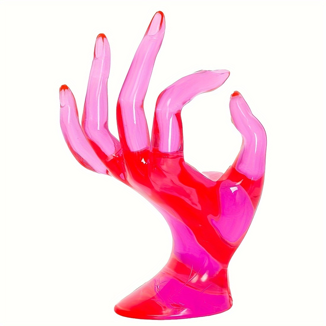 1pc Hand-shaped Jewelry Holder - Transparent Plastic Display Organizer For Rings, Bracelets, Watches - Aesthetic Y2k Room Decor, Indoor/outdoor Use, Jewelry Display