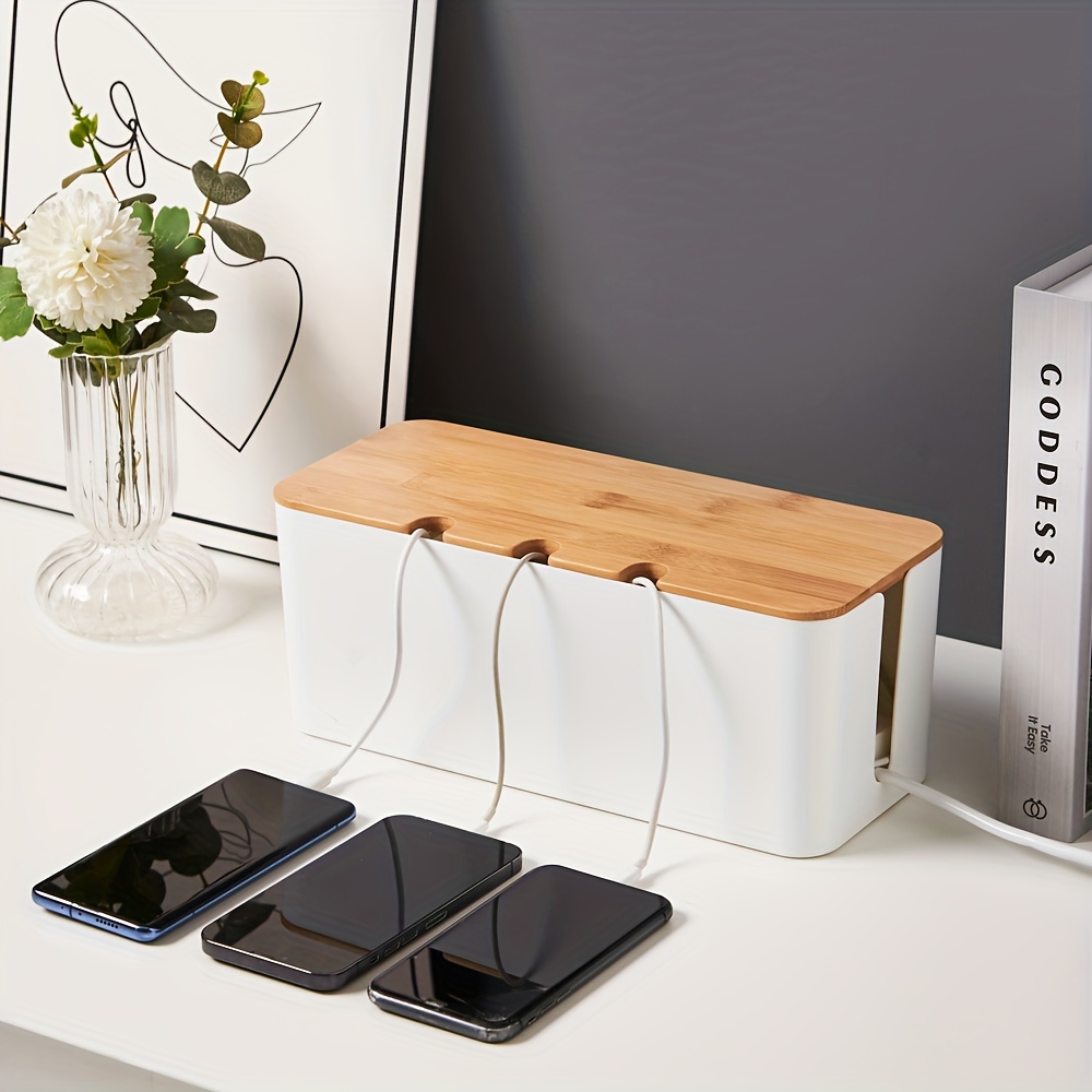 Desk Wall Mounted Cable Management Box Cable Organizer Box Cord