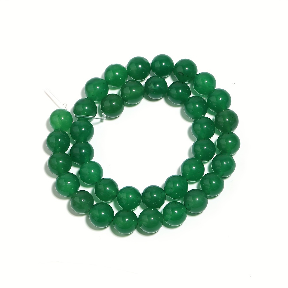 1 Strand Natural Dark Green Chalcedony Round Loose Beads - Temu