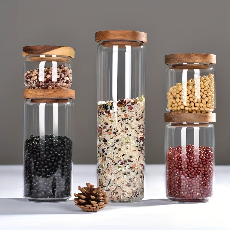 Countertop Spice Organizer Snack Box Condiment Jars with Tray Food Storage  Box