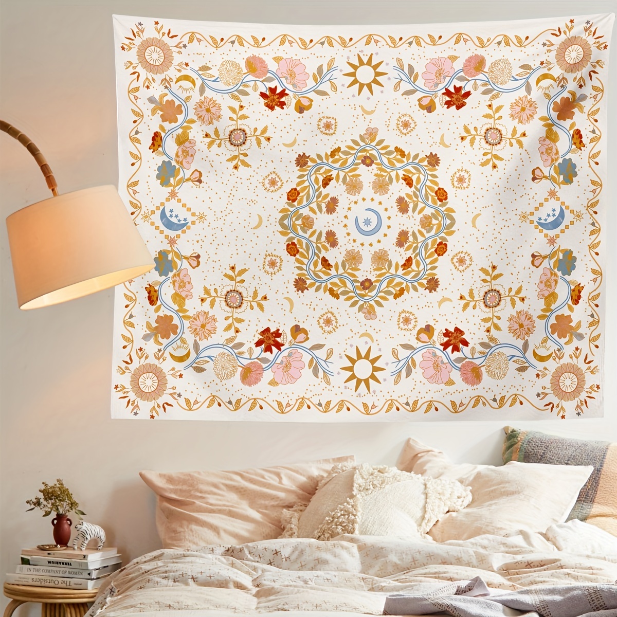 Beautiful Colorful Plants And Flowers Retro Garland Print Tapestry Home  Decoration Background Cloth, With Hooks - Temu