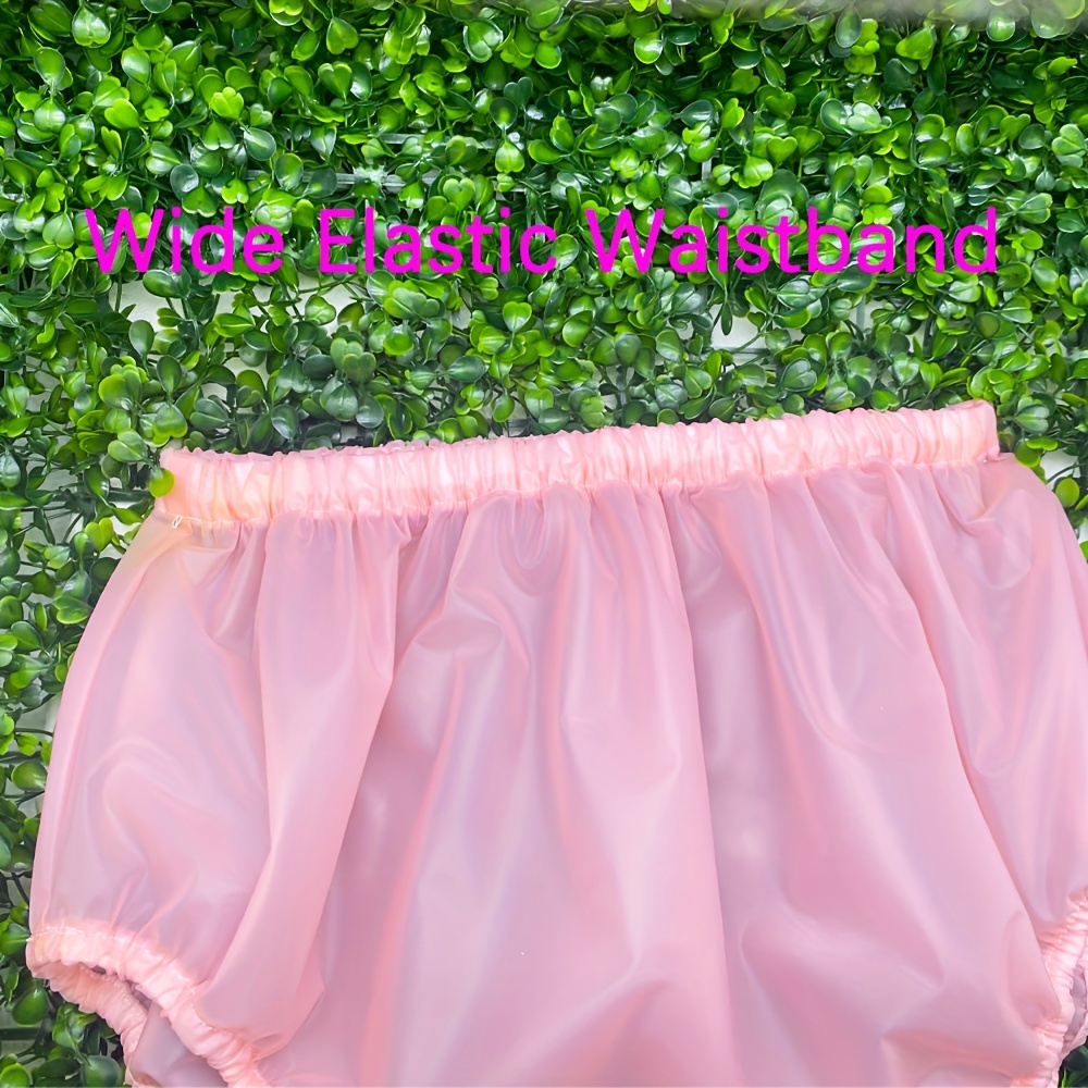 plastic pants adult x large solid color light pink designed pvc