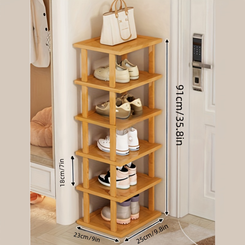 Household Storage Artifact Multi-Layer Shoe Storage Rack Space Saving  Economical Home Narrow Door Corner Seam Door Shoe Cabinet