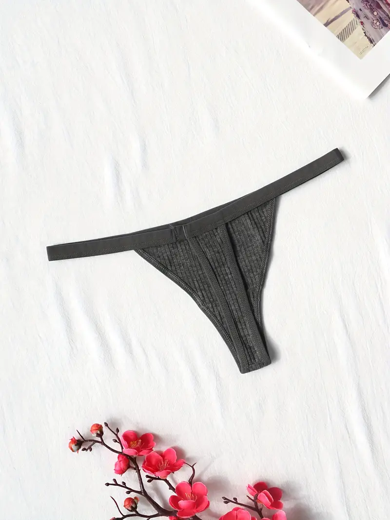 Letter Print Thongs, Comfy & Breathable Stretchy Intimates Panties