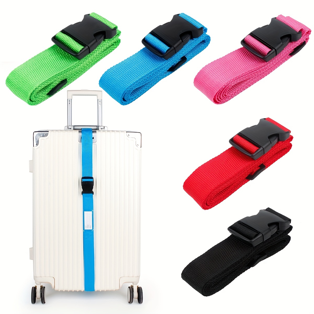 Luggage Straps For Suitcases Metal Spring Clip Nylon Adjustable Suitcases  Belts Luggage Belt For Carry On Bags Wheelbarrow Wear - AliExpress