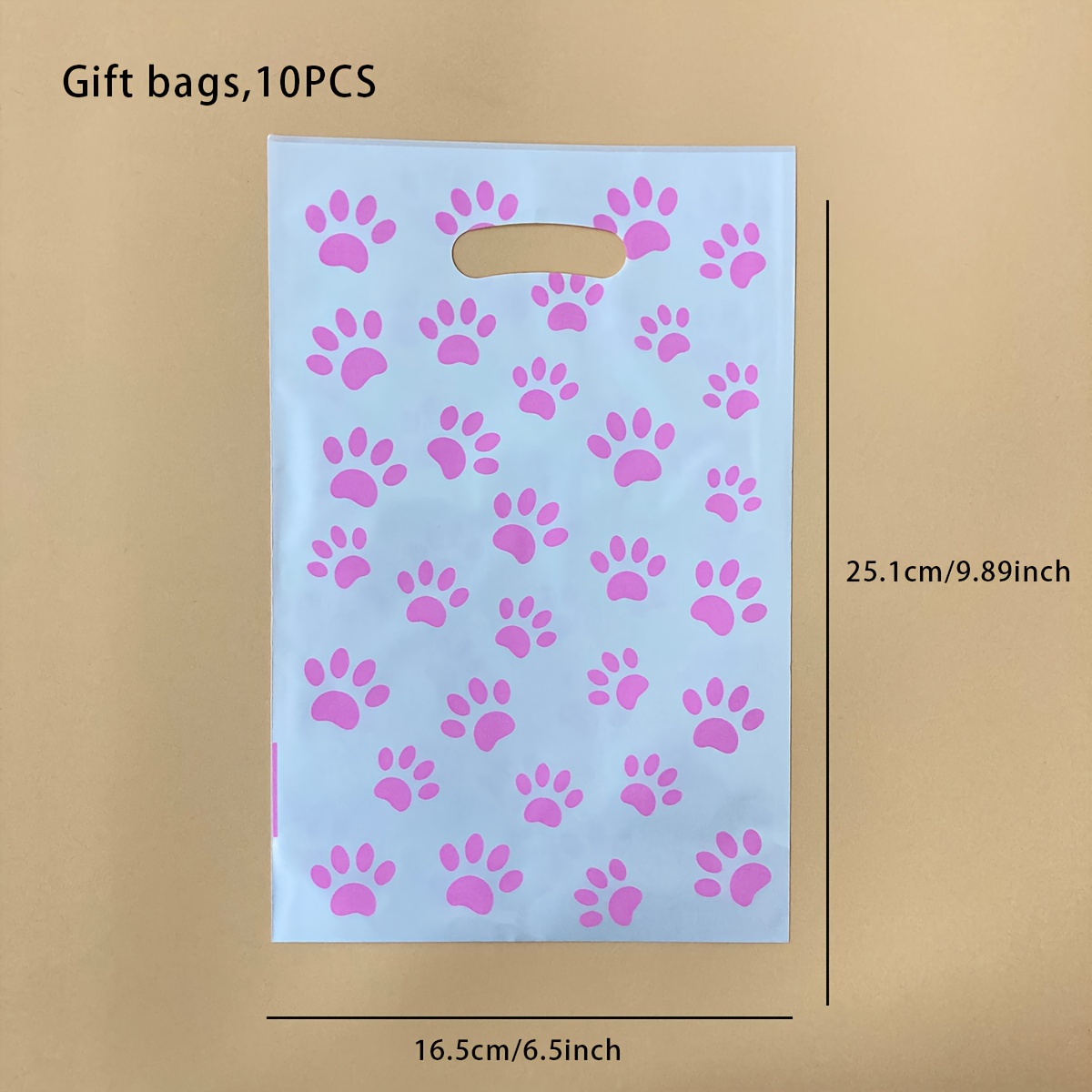 Pet Paw Print Kraft Paper Bags, Birthday Dog Decorations