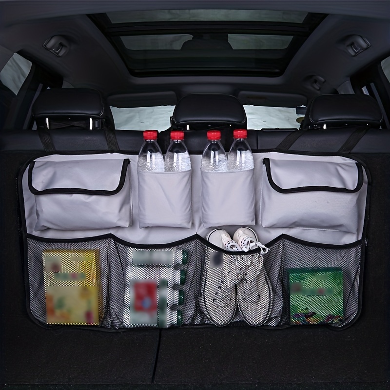 Organisateur de siège arrière de voiture avec support de gobelet à 2  boissons, boîte de rangement multifonctionnelle de véhicule, conception de  cloison de boîte de mouchoirs de voiture