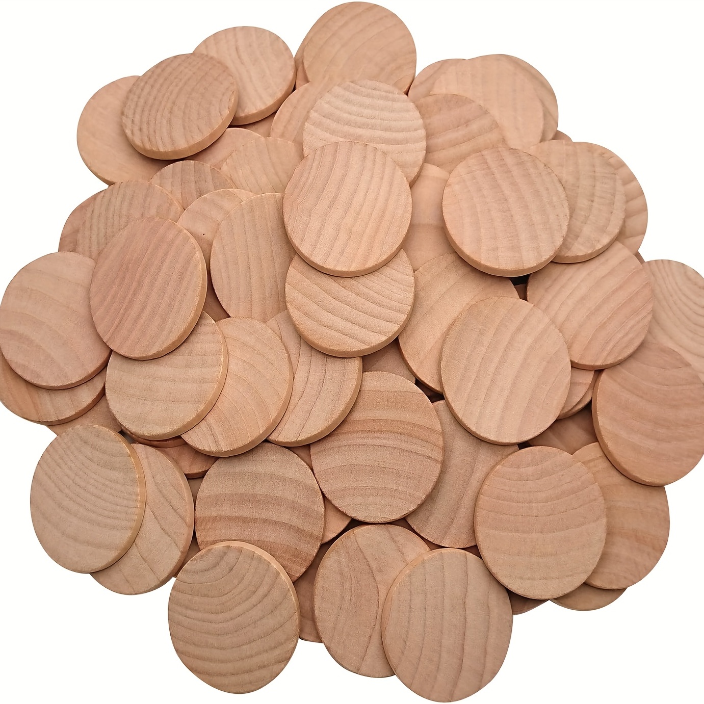 1 Inch Unfinished Round Wooden Coins - 10 Pieces per Package