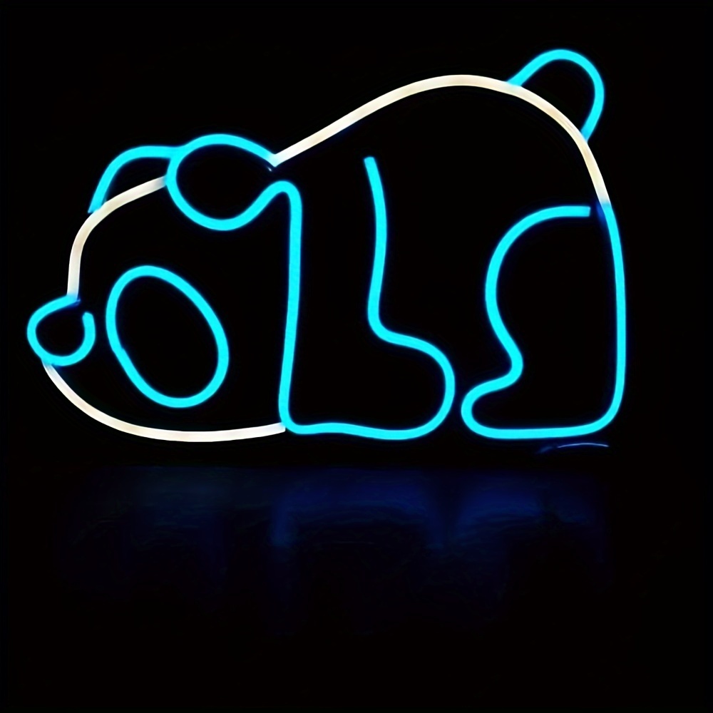 1pc Panda Neon Sign Insegne Neon Personalizzate Luce Led - Temu Italy