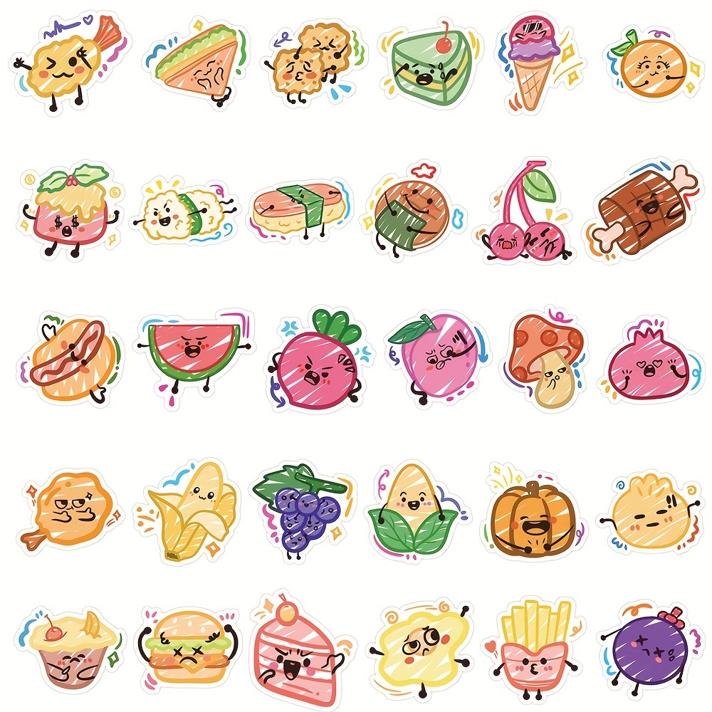 Food Stickers For Kids Teens And Adults Cute Snack Stickers - Temu