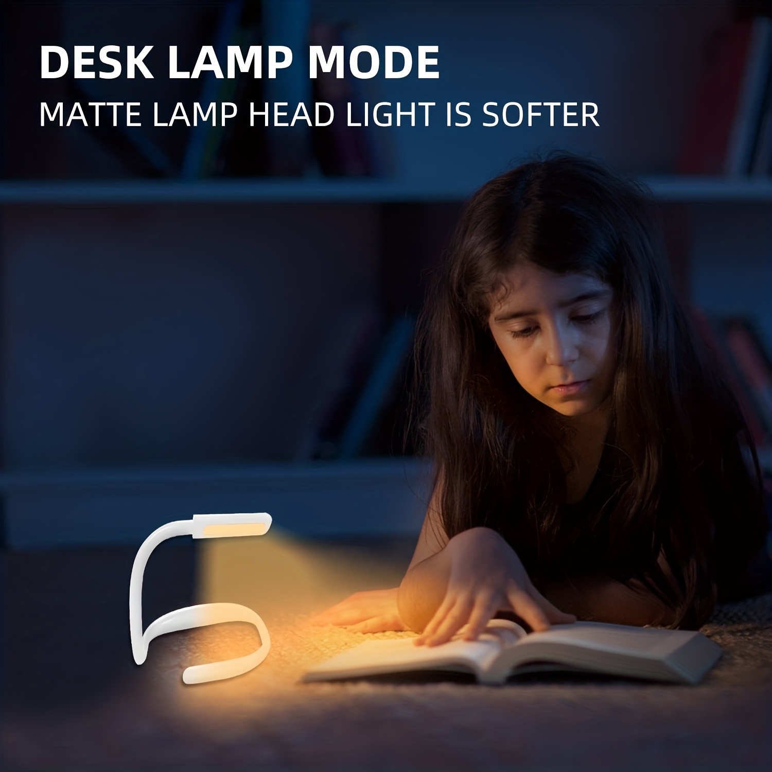 Luz LED flexible para el cuello, lámpara de lectura de libros