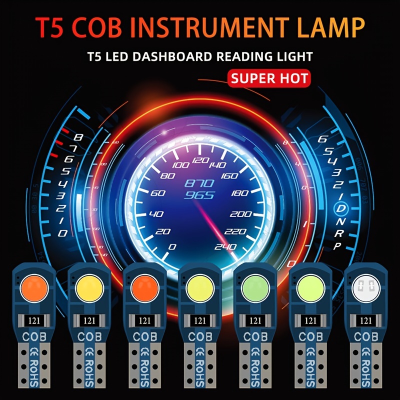T5 W Bulb Cob 2smd Car Interior Lights Dashboard Warning - Temu