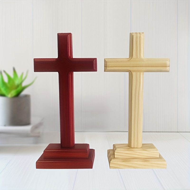 1ピース 木製スタンディングクリスチャンクロス 十字架テーブル祭壇 ...