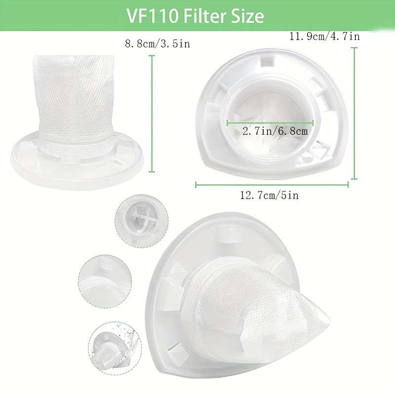 2Pcs Vacuum Cleaner Filter for Black Decker VF110 CHV9610 CHV1210