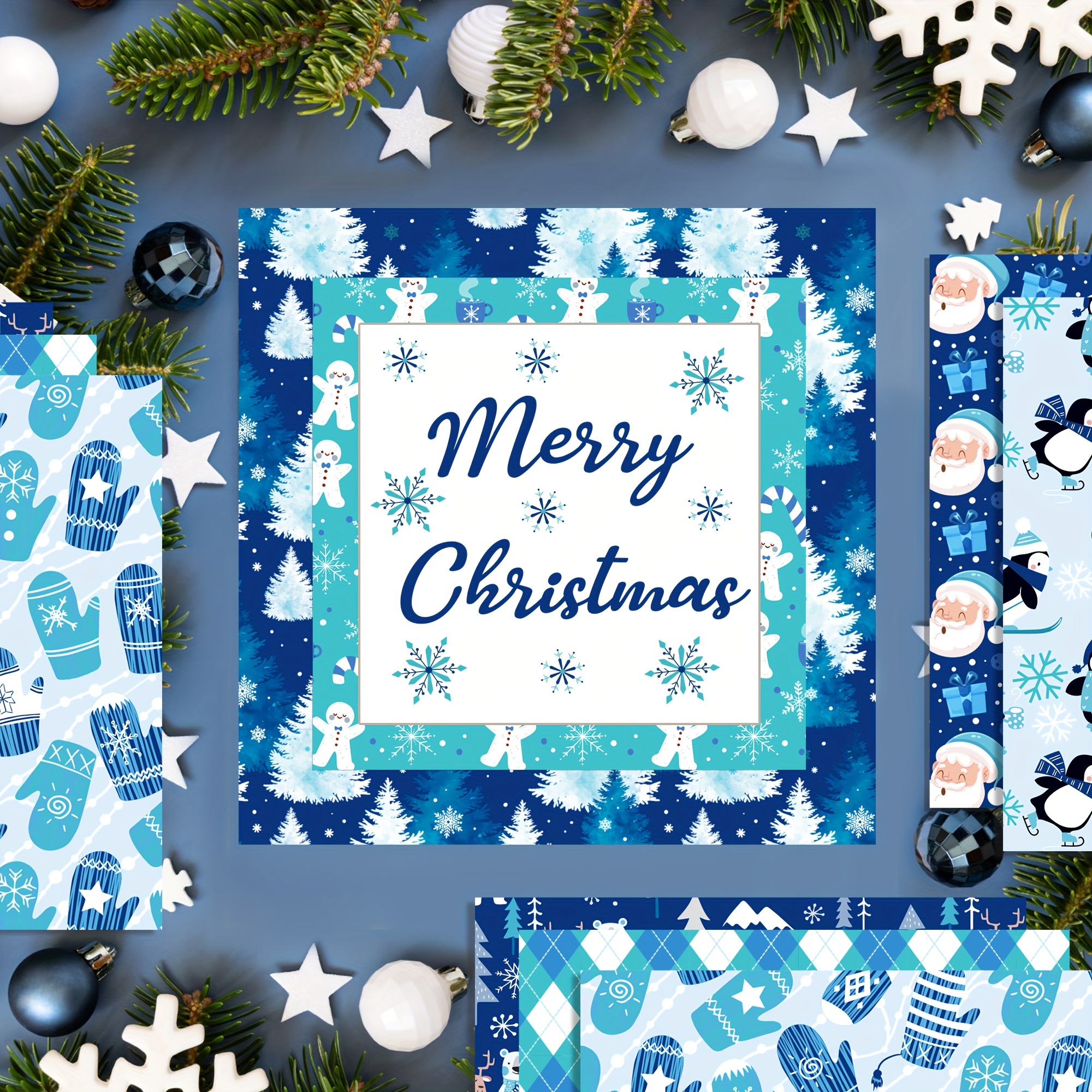 Sparkling Swirl Tree - Blue Christmas - 12x12 Scrapbook Papers by Ella