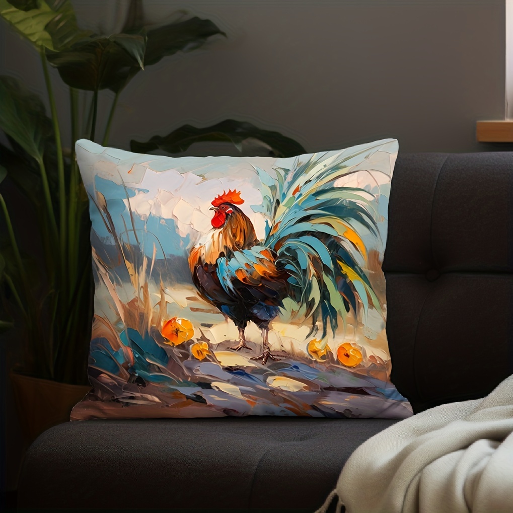 Rooster throw clearance pillows