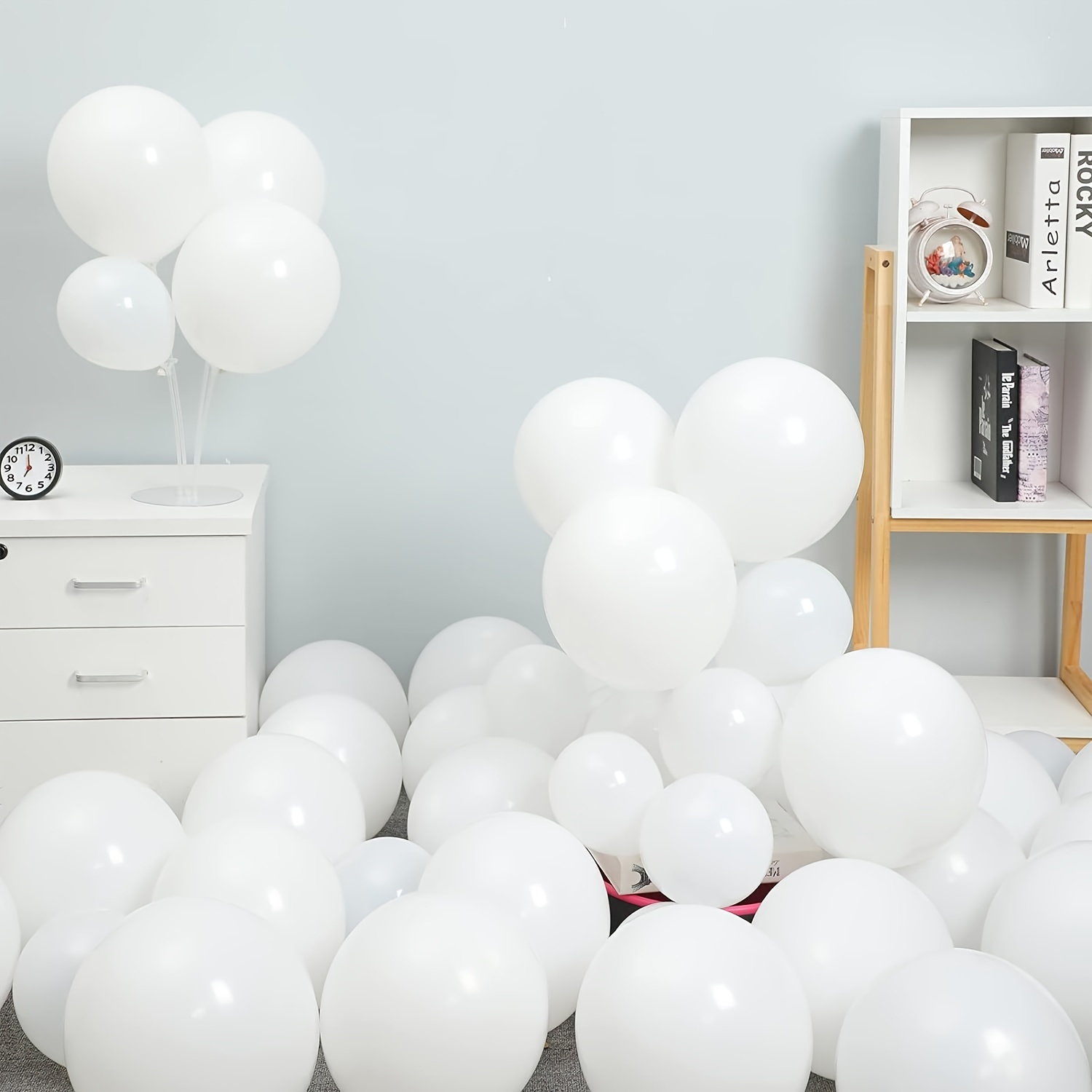 Paquete de 5 globos gigantes de látex de calidad de color macarrón blanco  macarrón gigante, para baby shower, revelación de género, cumpleaños, boda