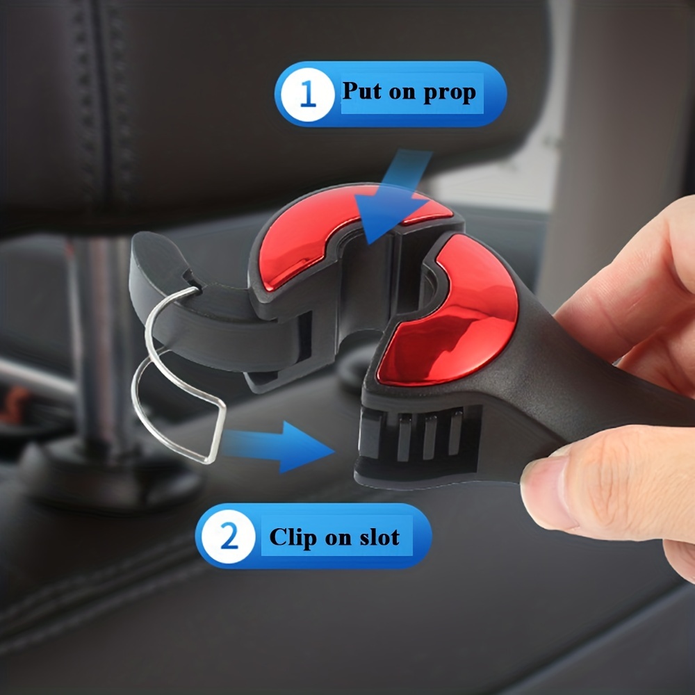 Universal Multifunctional Car Vehicle Back Seat Headrest Mobile Phone Holder  Hanger Holder Hook For Bag Purse Cloth Grocery (black Set Of 2)