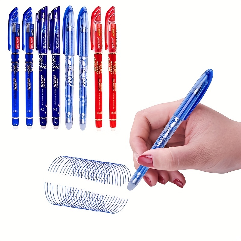 

23pcs Erasable Pen Set Washable Handle Black Blue Red Ink Writing Gel Pen Refill Rods For School Office Stationery Supplies