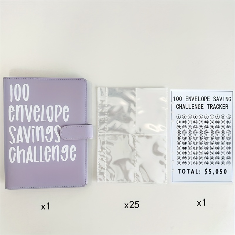 1 Pièce De 100 Enveloppes Challenge Binder Cahier - Temu France