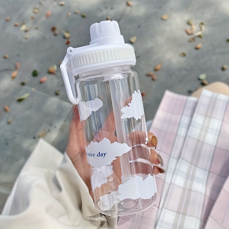 Cute Portable Sports Water Bottle With Straw Leak proof - Temu