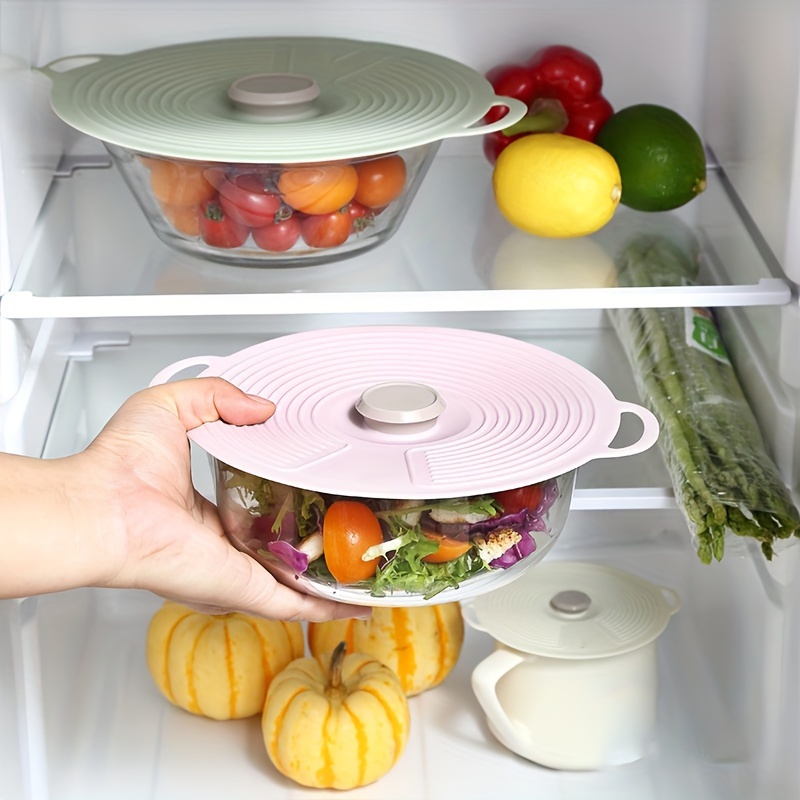 Silicone Covers That Can Be Reused For Microwave Food Storage With Suction,  Food-grade Handles, Suitable For Cups, Bowls, Plates, And Pots, Safe For  Refrigerators And Dishwashers, Kitchen Utensils - Temu