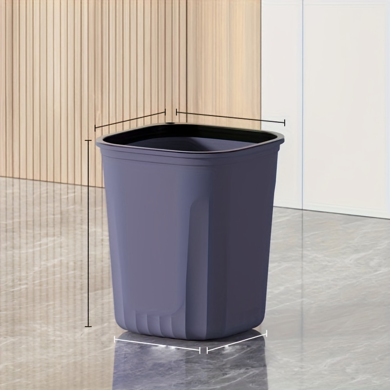 Large Capacity Garage Bin, Plastic Waste Basket With Pressing Ring