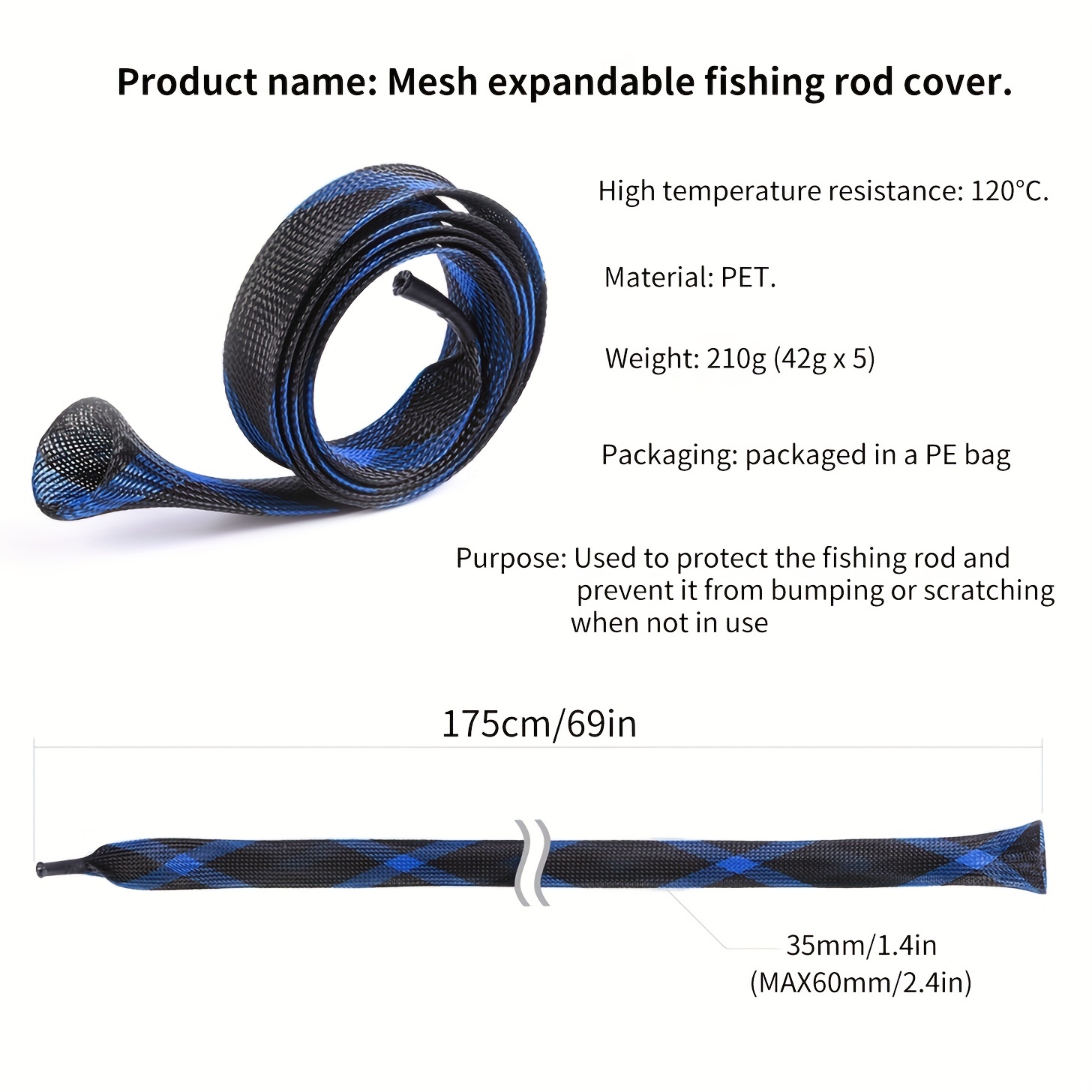 Fishing Rod Sleeve Cover Protect Spinning Casting Sea - Temu