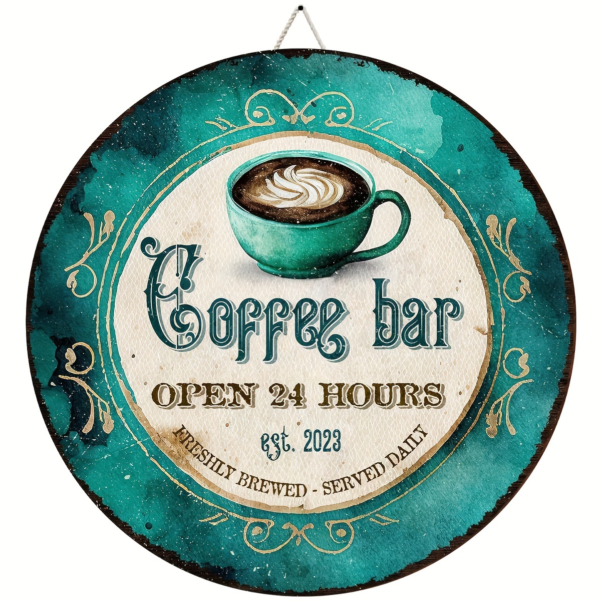 Coffee Bar Signs Freshly Brewed Daily Coffee Bar Accessories - Temu