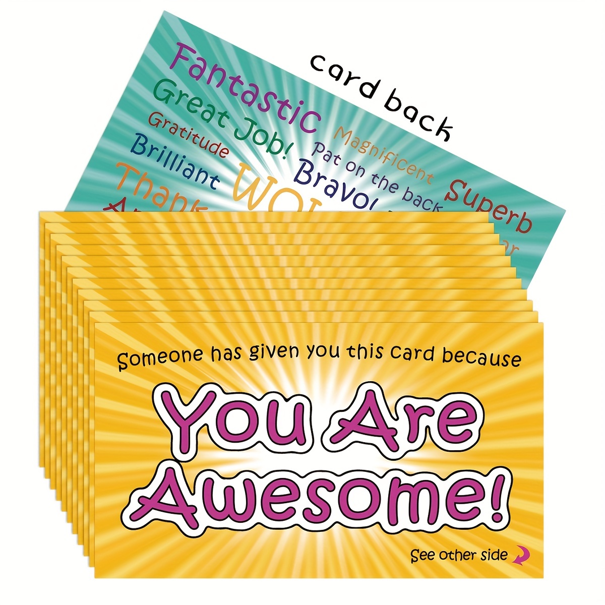 

50pcs You Are Awesome Cards - Appreciation Cards For Students, Teachers, Employers, Friends, Co-workers, Family