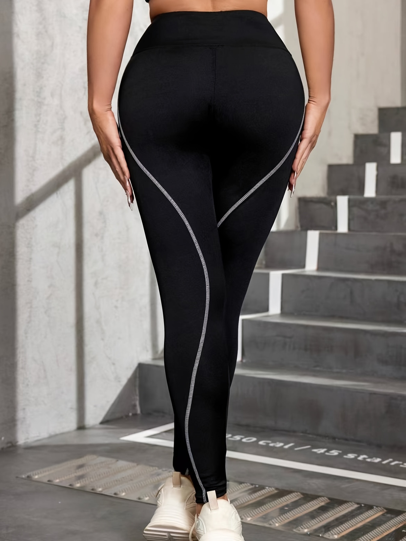 High Waist Yoga Pants With Top stitching For Women - Temu Canada