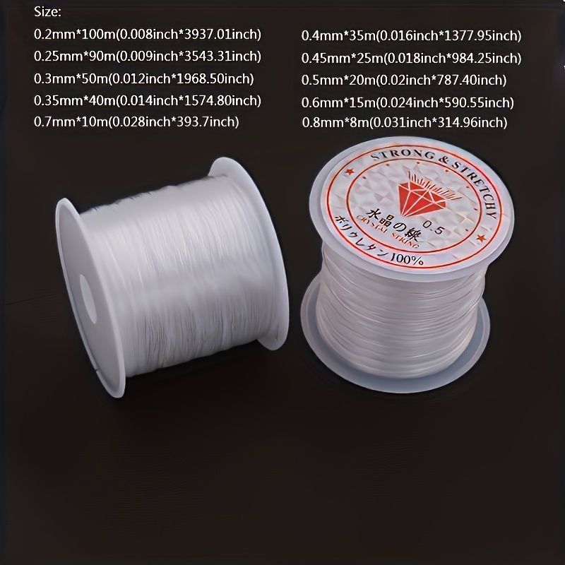 1 Roll Clear Nylon Wire, Fishing Line, Beading Thread, 0.4mm