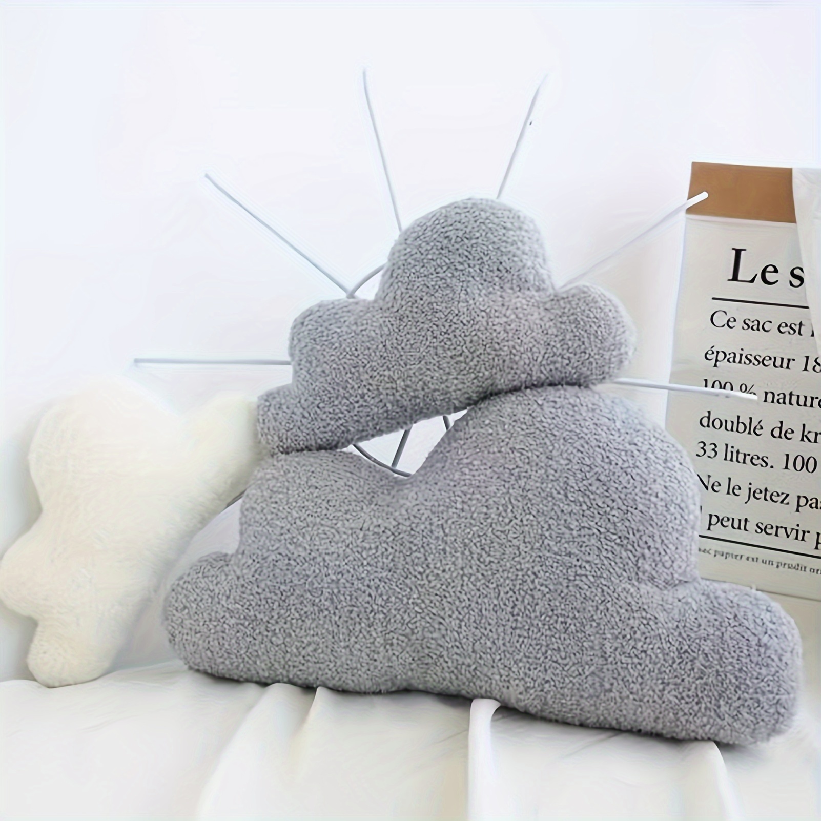 

1pc Soft And Cozy Cloud-shaped Pillow Soft Car Plush Dolls Creative Gift Cushion For Office Chair Living Sofa Couch Bed Room Home Decor