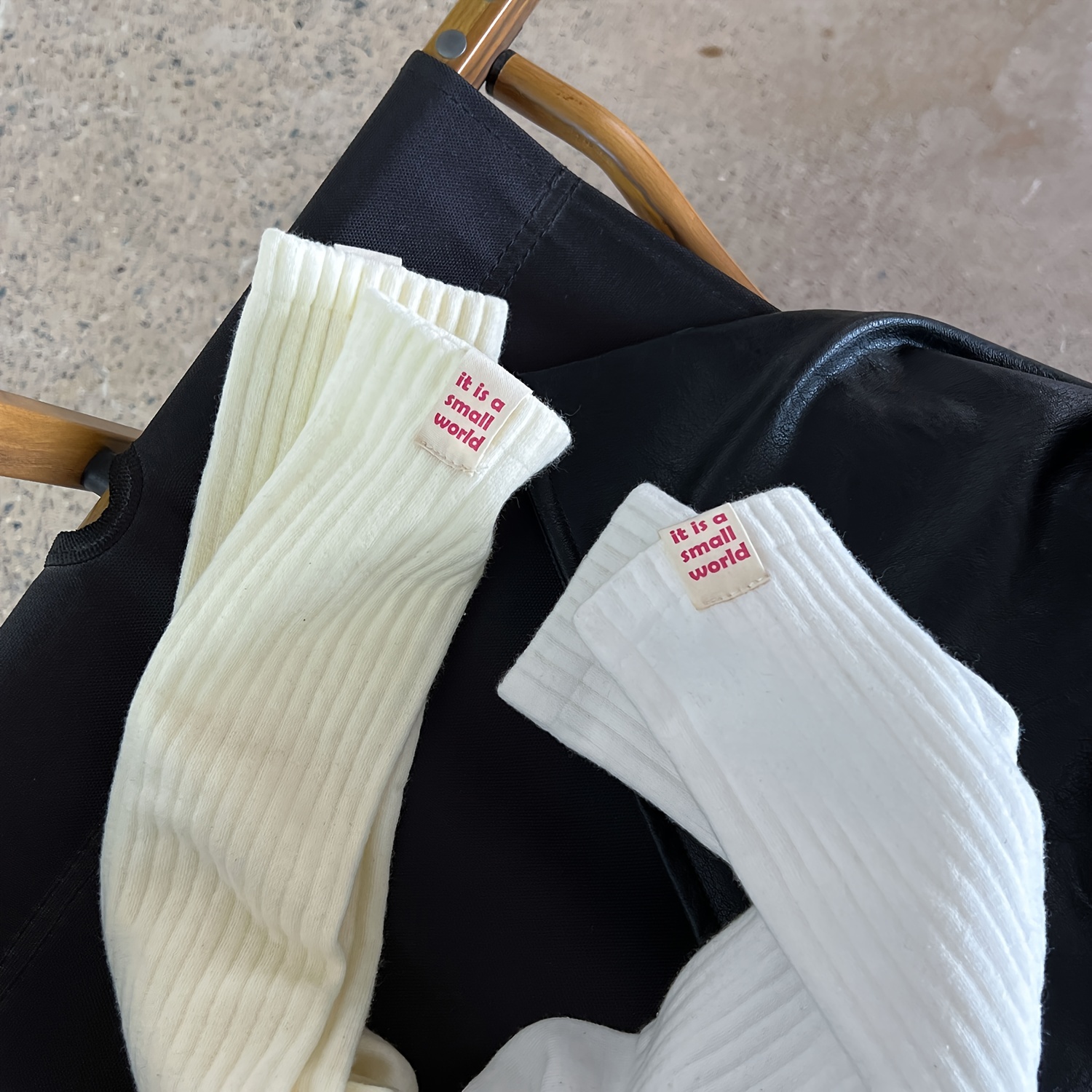 Letter Patched Calf Socks Knee High Women's Stockings