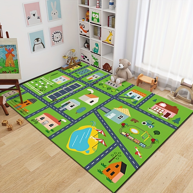 1pc Enfants Enfants Tapis Tapis De Jeu Ramper Tapis Ville Carte Trafic  Éducatifs Jeux De Route Tapis Sol Salon Chambre Dessin Animé Bébé Tapis  Tapis Pour Salle De Jeux Garçons Bambin Jeu