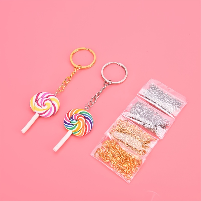 90pcs Keychain Making Kit With Key Rings, Chains, Open Jump Rings And Screw  Eye Pins For Diy Craft, Jewelry And Resin Keychain Making