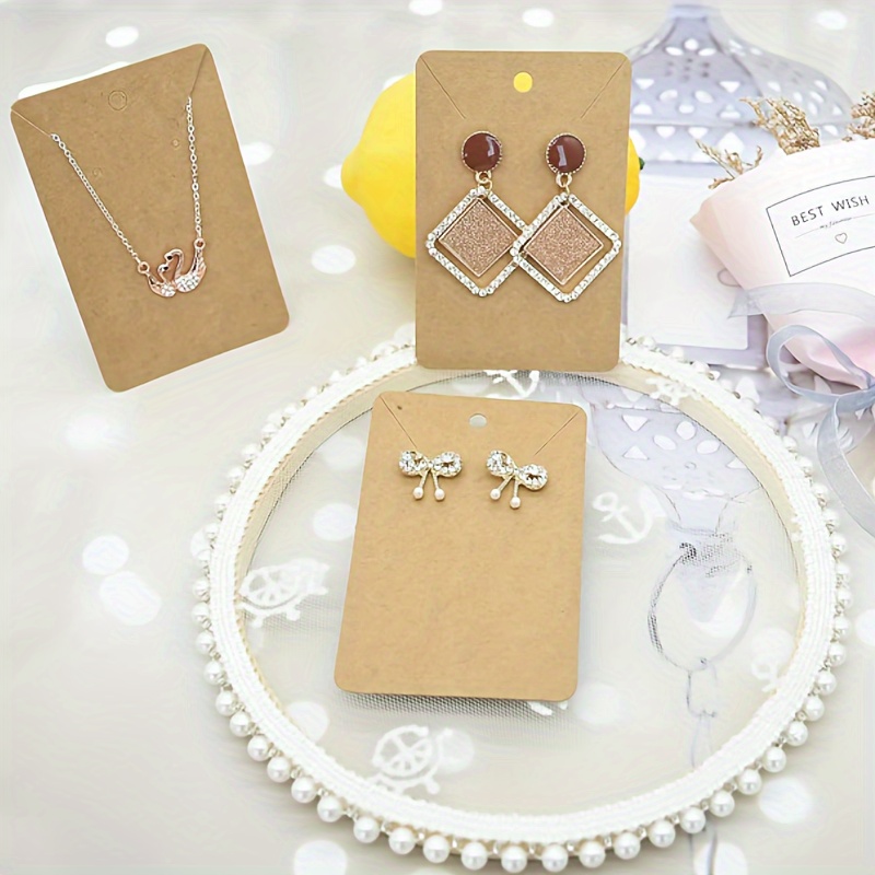 100pcs Durable Adhesive-free Jewelry Display Cards For Necklace, Bracelet,  Keychain, Earring, Hair Ring Storage And Showcase
