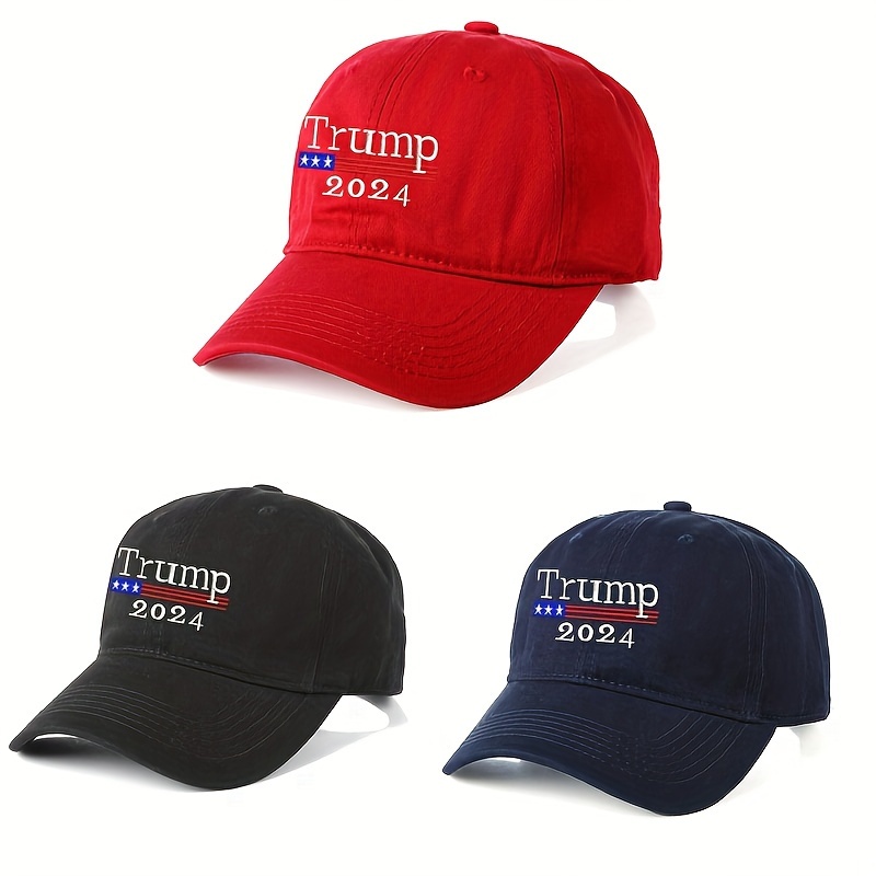  Gorra plana Trump-2024 - Gorra de algodón con ala