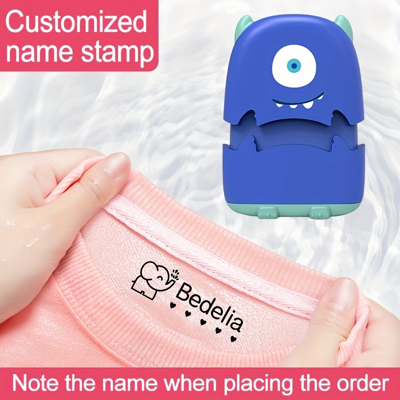 Name Stamp for Clothing Kids,Custom Name for Baby Student Clothes Chapter  Cartoon Children's Seal Cute for Kids,Waterproof Wash Not Faded Stamp 4