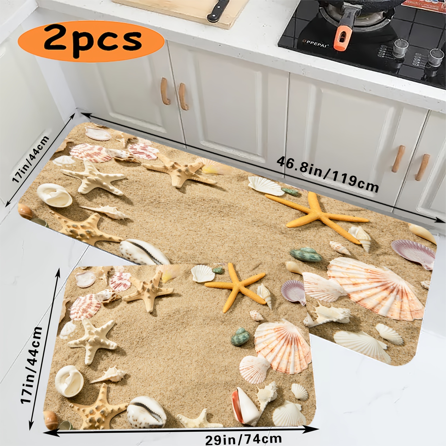 Ocean Coastal Bathroom Rug, Non Slip Standing Floor Mat, Funky Laundry Room  Bathmat, Washable Small Cute Shower Carpet, Home Decor Accessories, House  Essential Must Have, Nautical Beach Retro Starfish Shell Decoration 