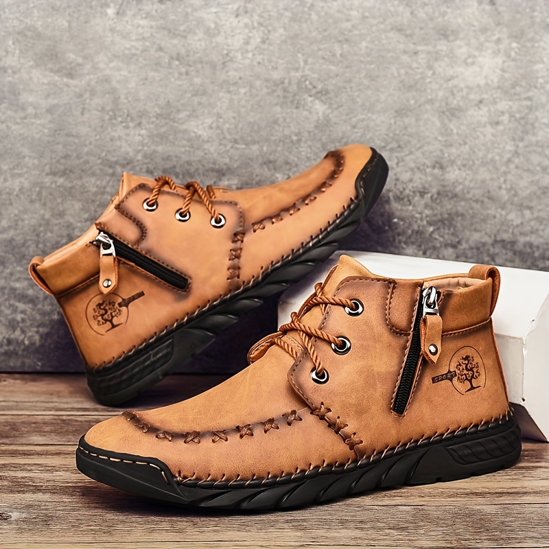 Botas de moto transpirables para hombre, zapatillas de cuero de microfibra,  botas de aventura, zapatos antideslizantes para motociclista - AliExpress