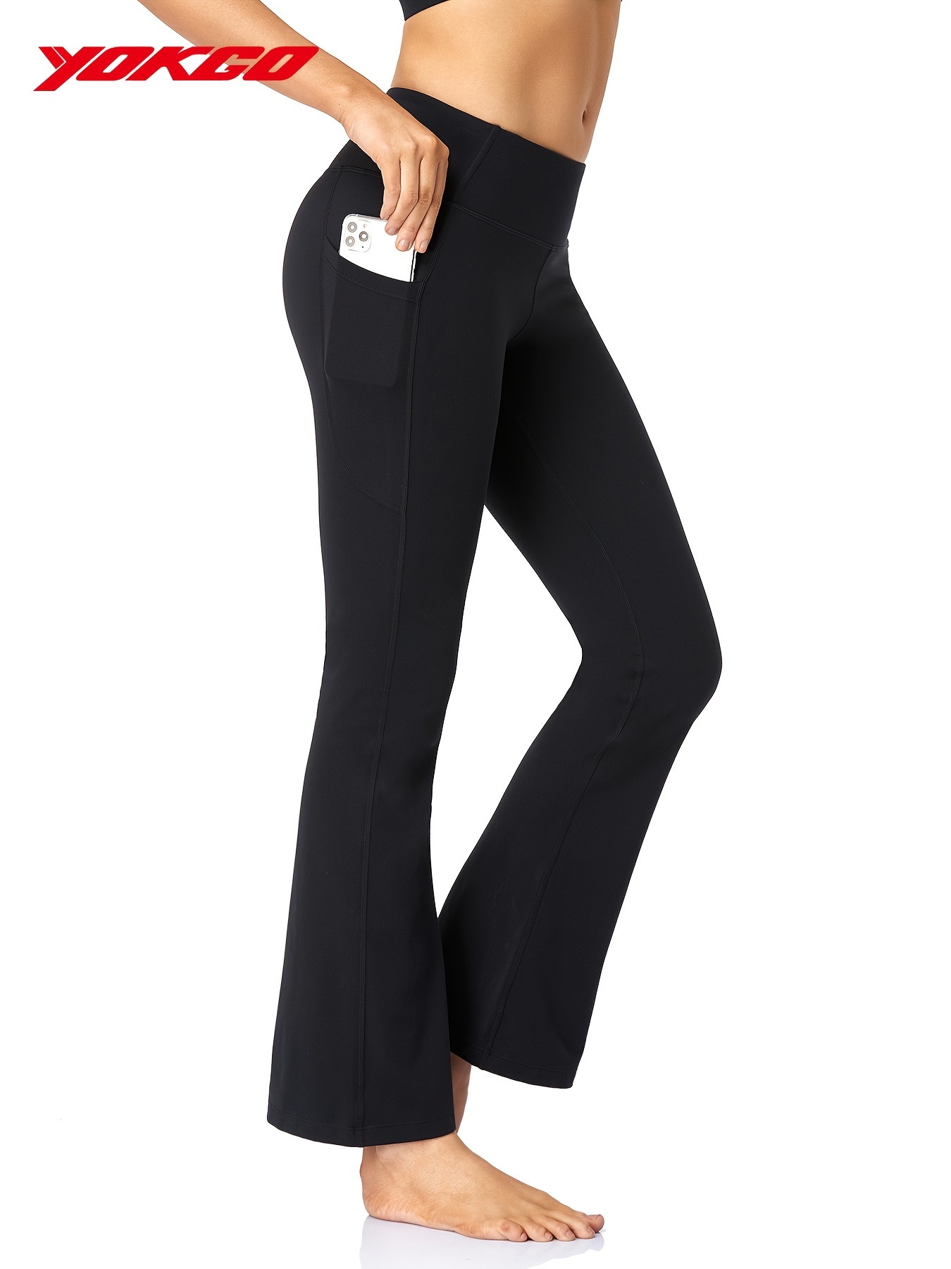 Pantalones de Yoga de pierna ancha para mujer, pantalón largo