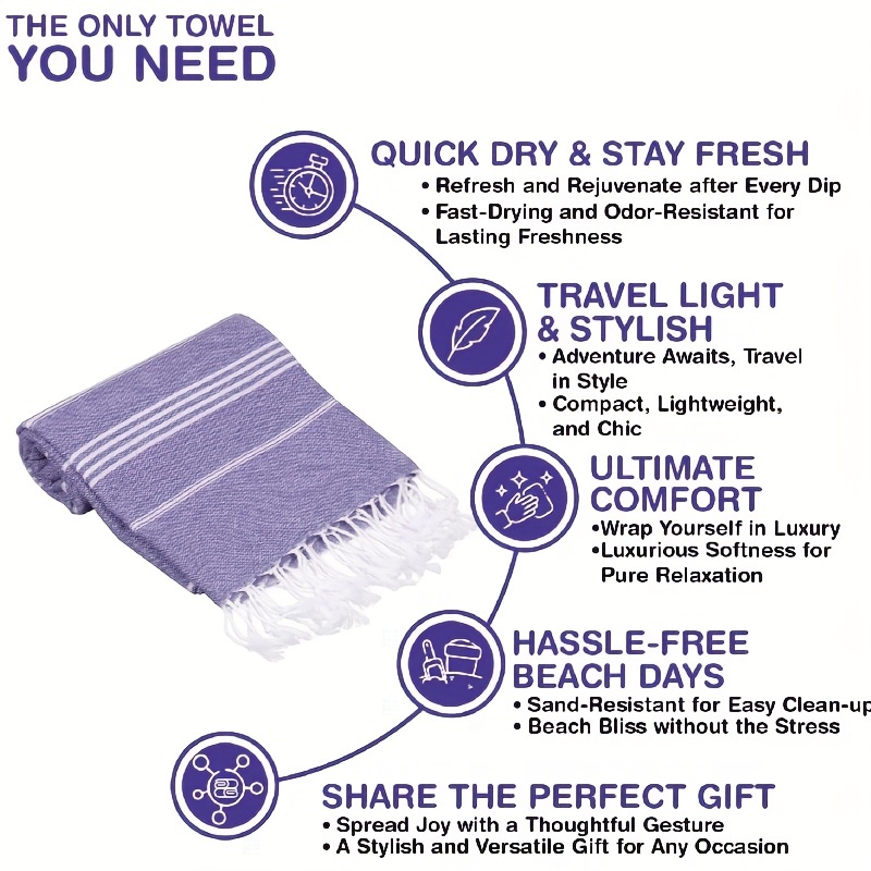 Oversized Beach Towel Sandproof Quick Dry Travel Outdoor Pool Essentials