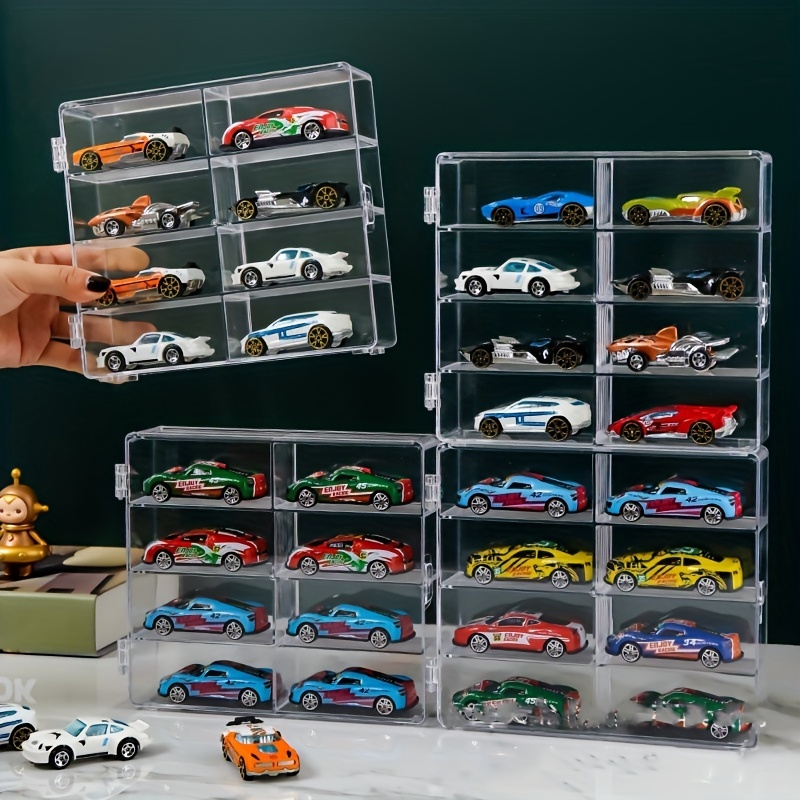 Vitrina acrílica de madera para coche, estante de exhibición de juguetes,  caja de almacenamiento coleccionable, armario colgante de pared, modelo de  coche, TOMICA de rueda caliente, TLV, 1:64 - AliExpress